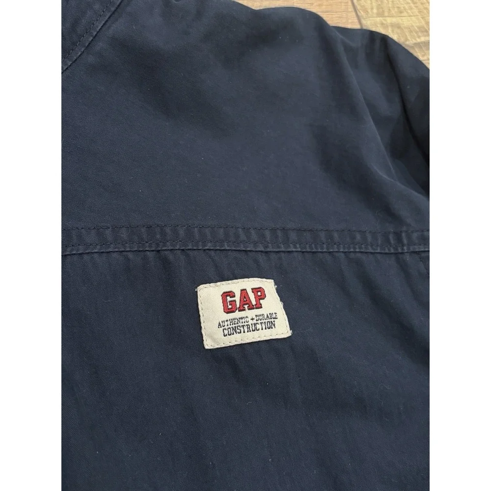 Vintage GAP Reversible Workwear Jacket Fleece Lined Medium‎ Navy Blue Red 2003